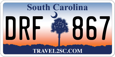 SC license plate DRF867