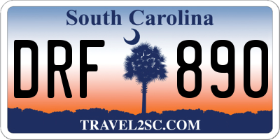 SC license plate DRF890