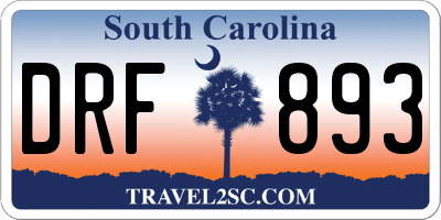 SC license plate DRF893