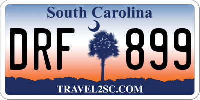 SC license plate DRF899