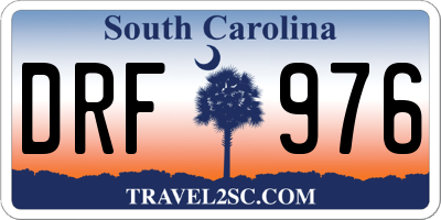 SC license plate DRF976