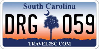 SC license plate DRG059