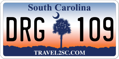 SC license plate DRG109
