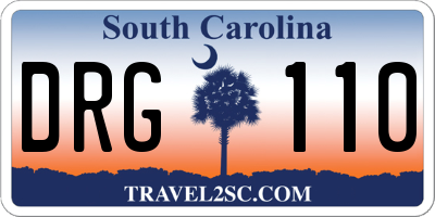 SC license plate DRG110