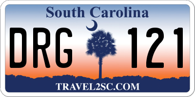 SC license plate DRG121