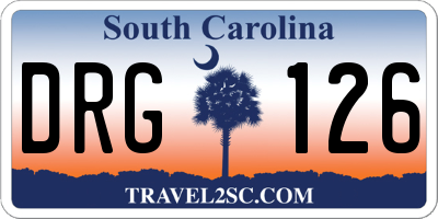 SC license plate DRG126