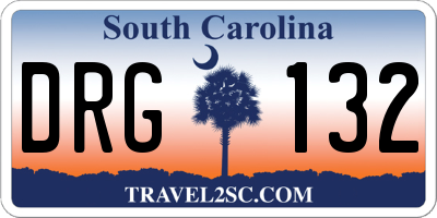 SC license plate DRG132