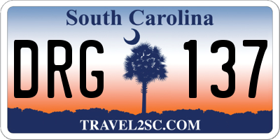 SC license plate DRG137