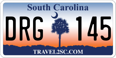 SC license plate DRG145