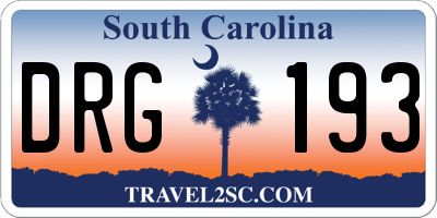 SC license plate DRG193