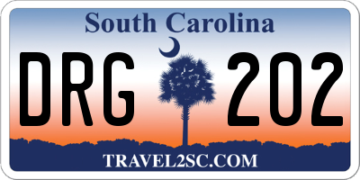 SC license plate DRG202