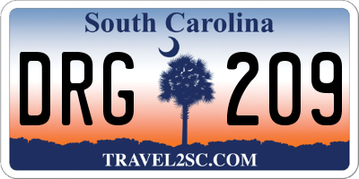 SC license plate DRG209
