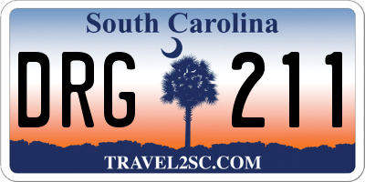 SC license plate DRG211