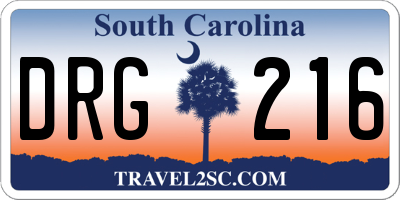 SC license plate DRG216