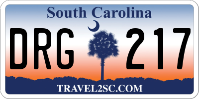 SC license plate DRG217