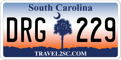 SC license plate DRG229