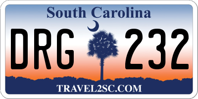 SC license plate DRG232