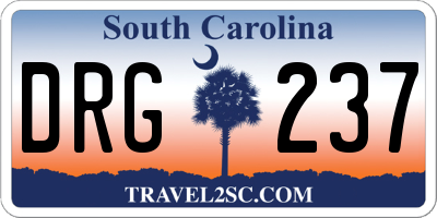 SC license plate DRG237
