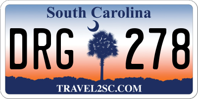 SC license plate DRG278
