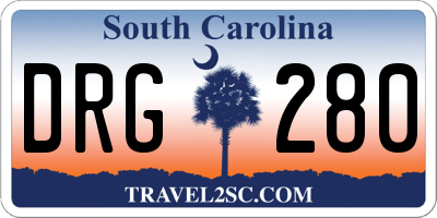 SC license plate DRG280