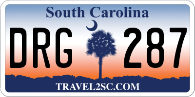 SC license plate DRG287