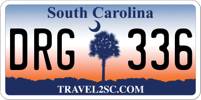 SC license plate DRG336