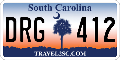 SC license plate DRG412