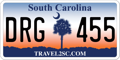 SC license plate DRG455