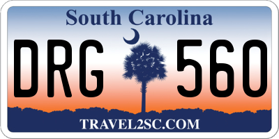 SC license plate DRG560