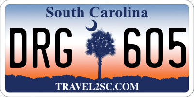 SC license plate DRG605