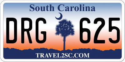 SC license plate DRG625
