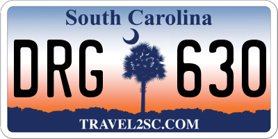 SC license plate DRG630
