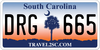 SC license plate DRG665