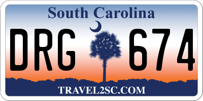 SC license plate DRG674