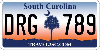 SC license plate DRG789