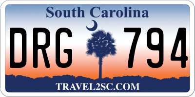 SC license plate DRG794