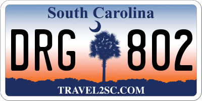 SC license plate DRG802