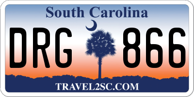 SC license plate DRG866