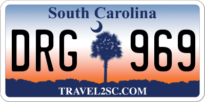 SC license plate DRG969