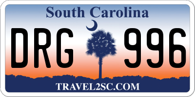 SC license plate DRG996