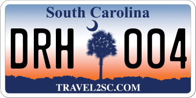 SC license plate DRH004