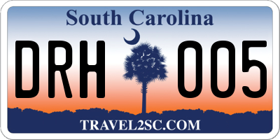 SC license plate DRH005