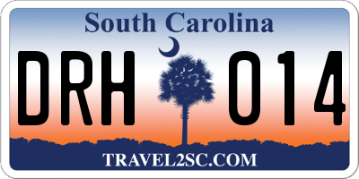 SC license plate DRH014