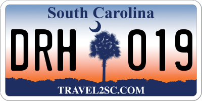 SC license plate DRH019