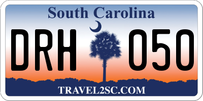 SC license plate DRH050