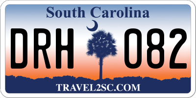 SC license plate DRH082