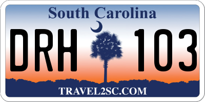 SC license plate DRH103