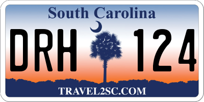 SC license plate DRH124