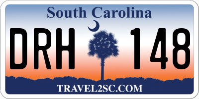 SC license plate DRH148