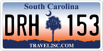 SC license plate DRH153